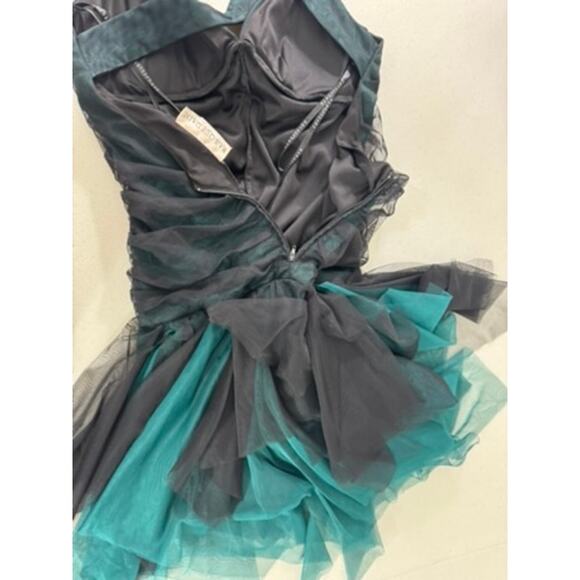 "MASQUERADE" Vintage Babydoll Sheer Asymmetrical Fairy Whimsy SZ 7/8 Hoco Dress - Picture 11 of 12